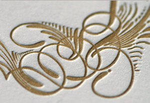 Letterpress Detail gold